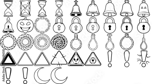 silhouettes halloween elements