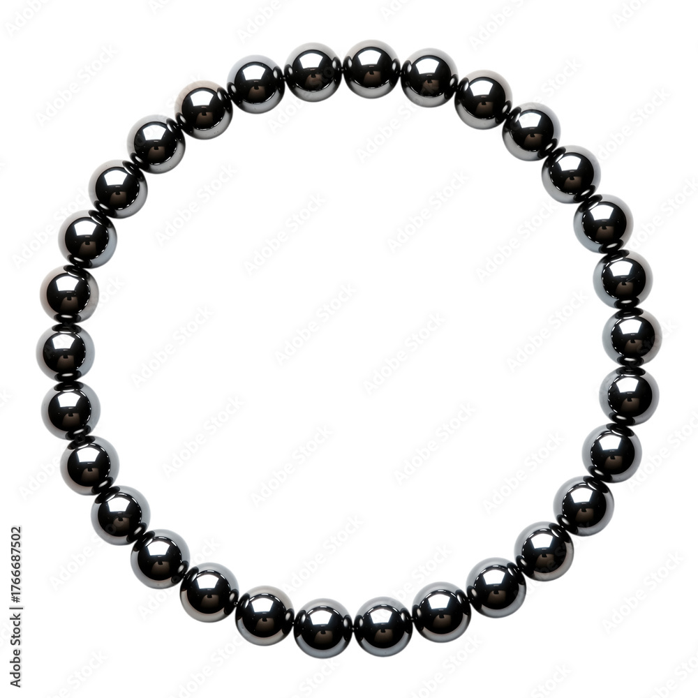 Fototapeta premium Shiny metallic beads arranged in a perfect circular loop