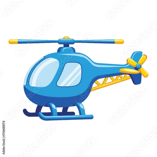 Stylized Blue Helicopter Illustration for Children's Designs