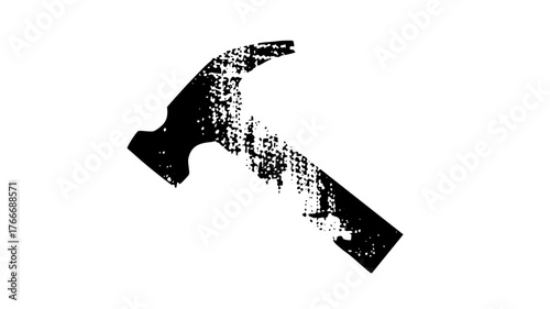 Hammer disintegrates into particles in a conceptual illustration