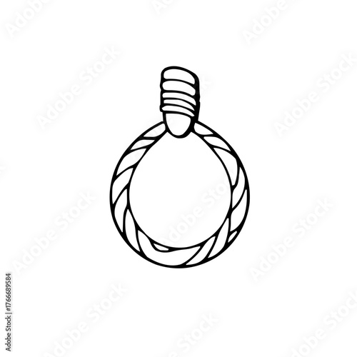 Halloween – Haunted Props & Symbols (BW Outline) – noose simple minimal