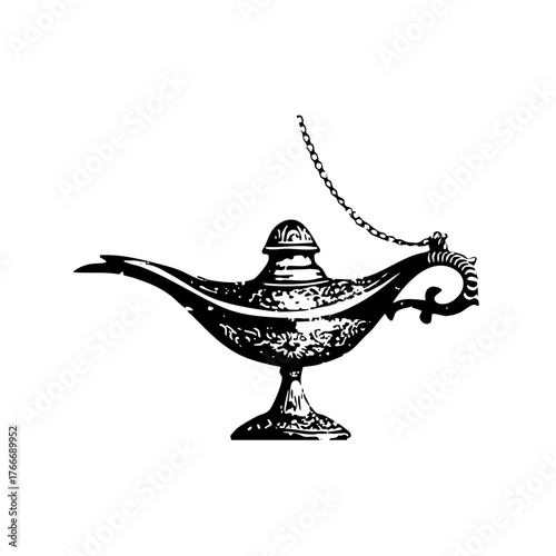 Oil Lamp Illustrates Antiquity in Decorative Design