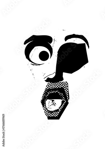 Face Screams Horror in Dramatic Illustration