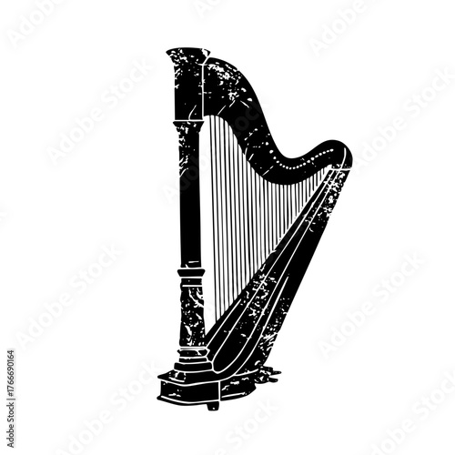 Harp illustrates elegance in vintage style