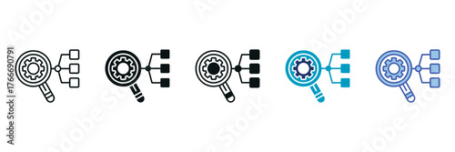 Root Cause Analysis Icon Set Consisting of Multiple Styles Vector Illustration