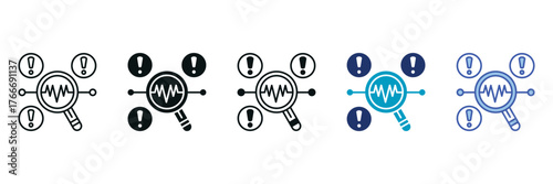 Anomaly Detection Icon Set Consisting of Multiple Styles Vector Illustration