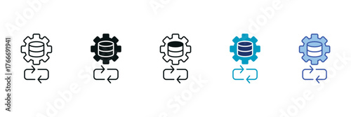 Data Recovery Icon Set Consisting of Multiple Styles Vector Illustration
