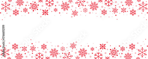white winter background with pink snowflake borders on top and bottom. Ideal for seasonal greeting cards, festive banners, invitations, and holiday-themed graphic design projects.