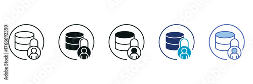 Data Privacy Icon Set Consisting of Multiple Styles Vector Illustration