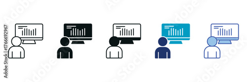 Data Scientist Icon Set Consisting of Multiple Styles Vector Illustration