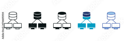 Dataset Icon Set Consisting of Multiple Styles Vector Illustration