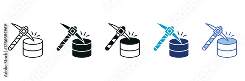 Data Mining Icon Set Consisting of Multiple Styles Vector Illustration