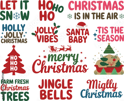 Winter holiday season typography greetings wintertime season holiday celebration