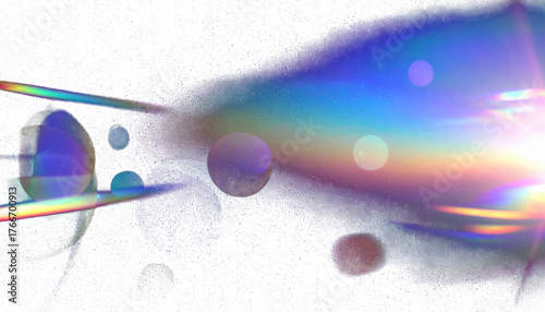 Dusty Film Grain Overlay with Warm Prism Light Leak PNG