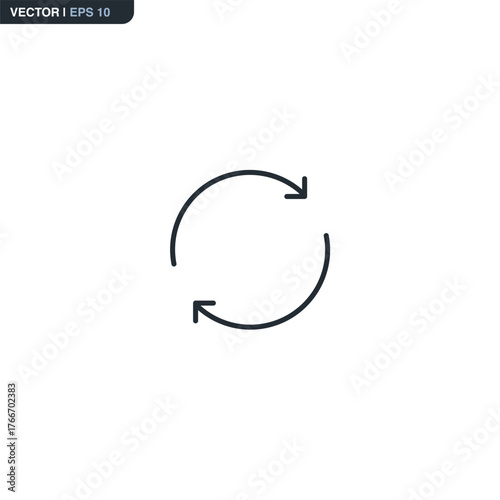 Refresh, linear style sign for mobile concept and web design