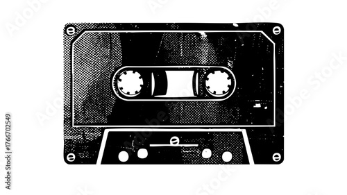 Cassette Tape Illustrates Retro Music Collection