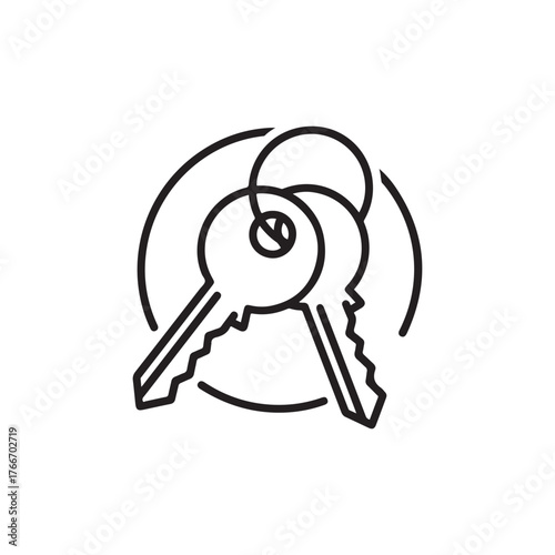 Vector art of two keys on a ring