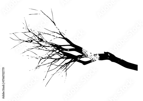 Broken glass shatters dramatically in a destructive impact