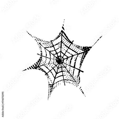 Spiderweb clings to corner in spooky Halloween decoration