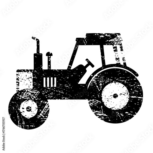 Tractor Illustrates Agriculture in Rural Fields