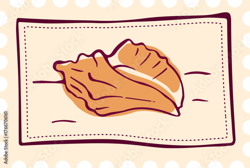 Postal Stamp with Seashell