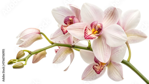 Orchid flower cut out on PNG. AI GENERATED.
