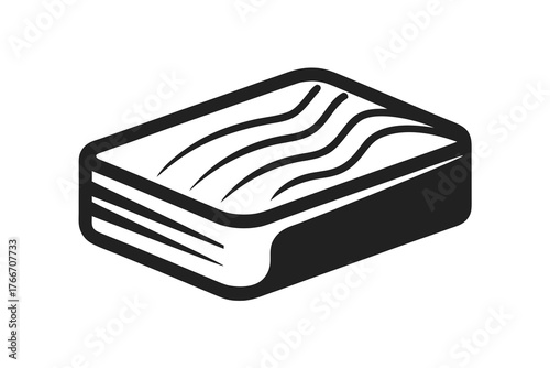 Butter stick icon rectangular dairy block for baking symbol  