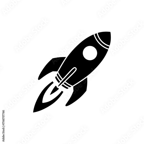 Rocket ship launch icon for space exploration and technology