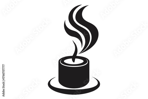 Candle with smoke curl icon representing recently blown flame  