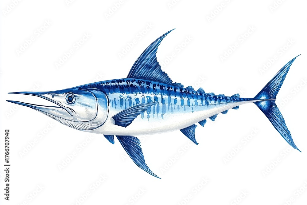 Fototapeta premium Marlin fish isolated on white background