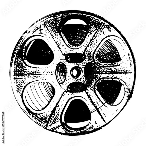 Film reel vintage texture in cinematic production