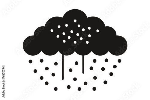 Falling Snow Dots Icon Winter Weather Scattered Snowflake Pattern  