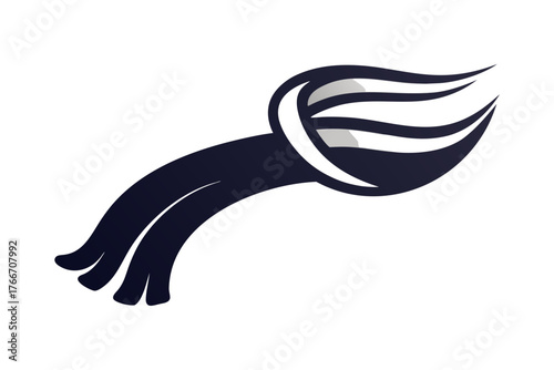 Flowing Scarf Icon Gentle Curved Scarf Wind Motion Illustration  