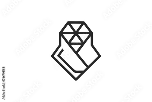 Patterned stocking minimal sock outline Christmas decoration icon