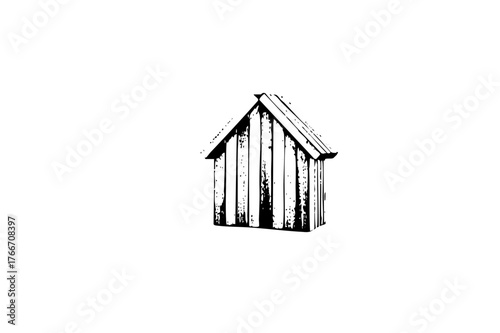 Wooden shed illustrates rustic simplicity in a rural landscape