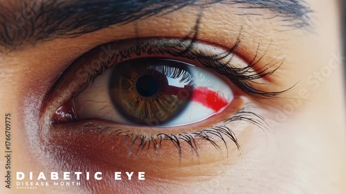 Diabetic Eye Disease Month. Protect Your Eyes. Eye animation.