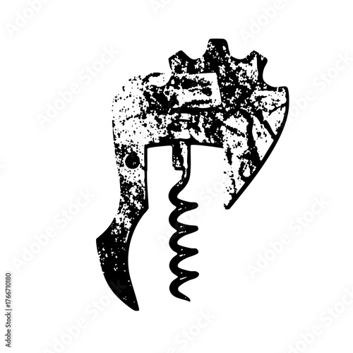 Corkscrew opens bottle in a wine cellar