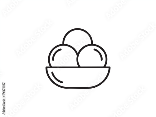 ice cream in a bowl vector