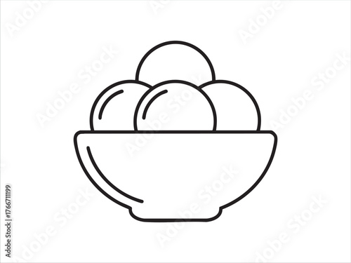 ice cream in a bowl vector