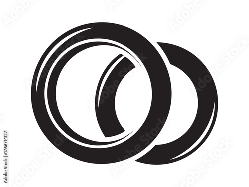 Marital status icon vector, wedding rings filled flat sign, solid pictogram isolated on white, logo illustration