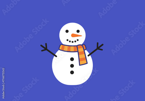 Charming Natal Snowman Illustration Festive Winter Holiday Icon for Seasonal Greetings, Christmas and New Year's Celebrations, a Seasonal Icon
