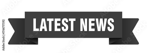 latest news ribbon isolated on transparent background. latest news ribbon