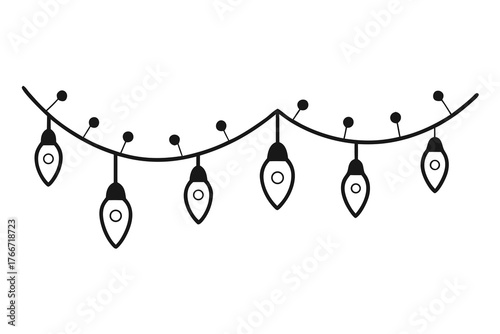 curved string light bulbs icon hanging decoration indoor outdoor festival