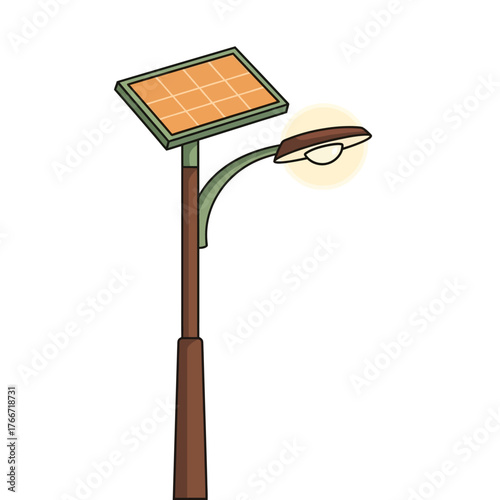 Environmentally friendly solar-powered street light providing sustainable illumination for outdoor spaces