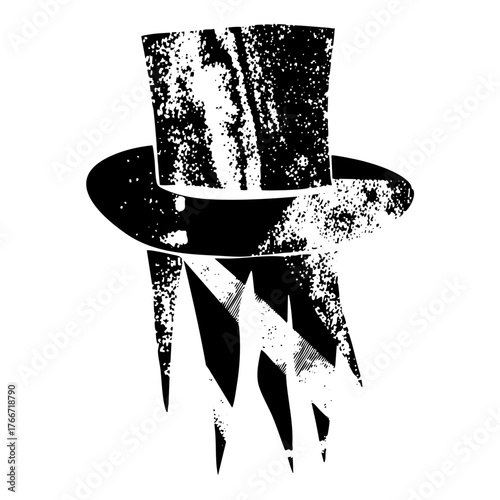 Top hat performs magic trick in a stage show