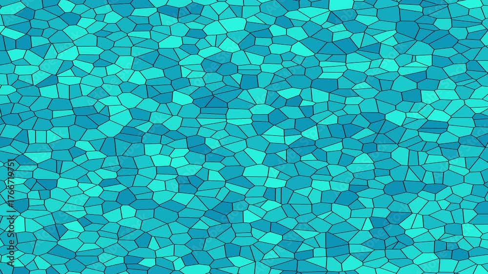 Blue geometric pattern background animation with seamless loop on horizontal screen