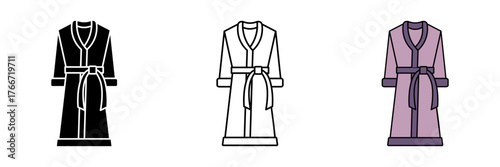 bathrobe set icon on white background