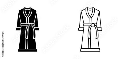 bathrobe set icon on white background