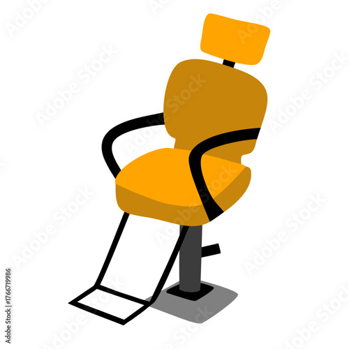 Illustration of a barber's chair. Hairdresser's chair. Barber's chair. Vector illustration. Isolated on a white background.