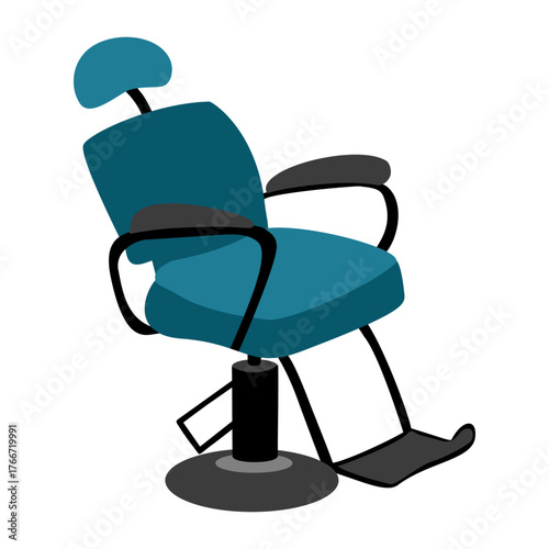 Illustration of a barber's chair. Hairdresser's chair. Barber's chair. Vector illustration. Isolated on a white background.